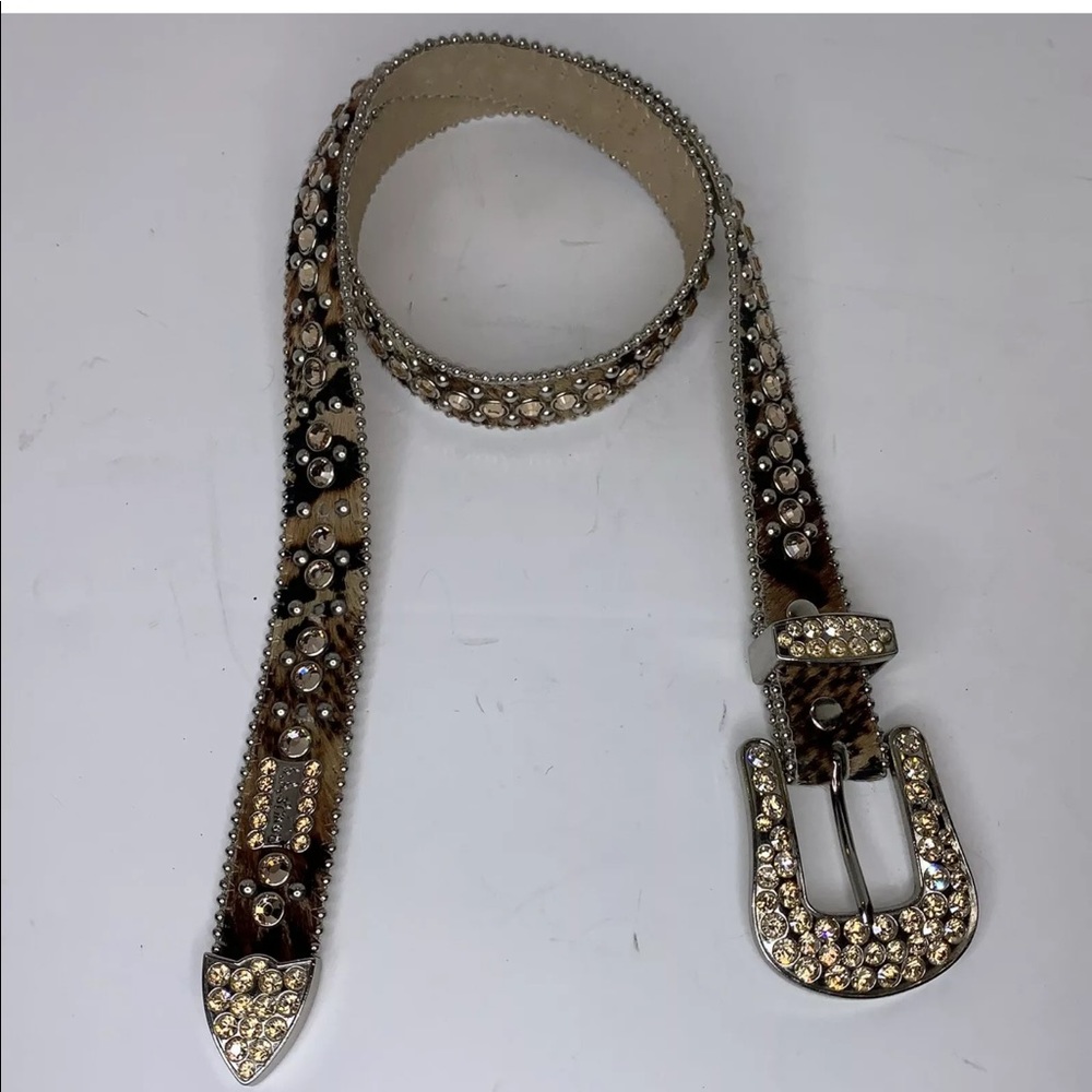 BB SIMON Champagne SWAROVSKI CRYSTAL PONY BELT